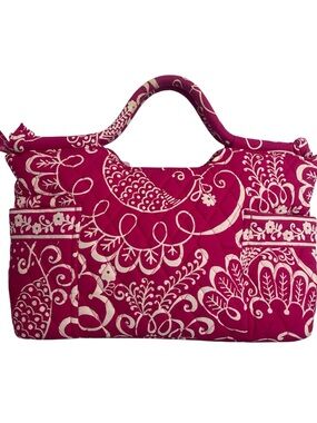 Vera Bradley Glenna Tote Pink Floral Quilted Cotton Shoulder Bag
